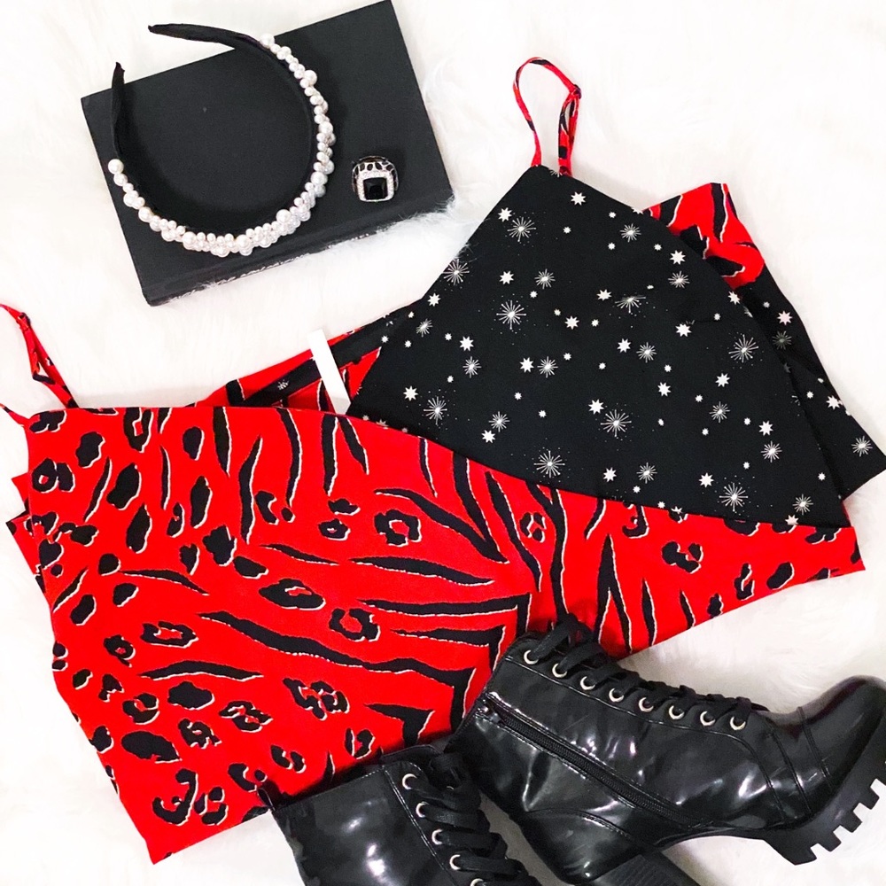 New ASOS Dress 24 Cami Wrap Midi Star Zebra A18